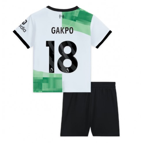 Maillot de foot Liverpool Cody Gakpo #18 Extérieur enfant 2023-24 Manches Courte (+ pantalon court)